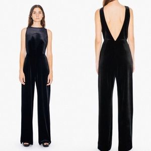 Black velvet jumpsuit